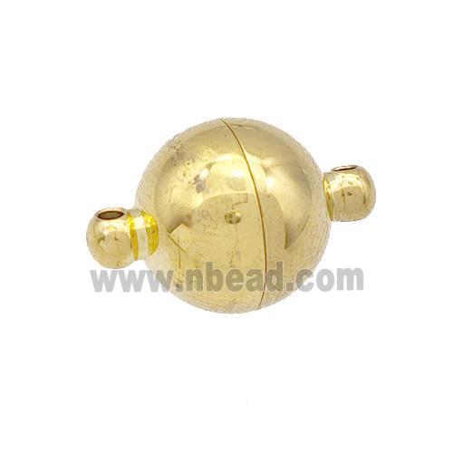 Stainless Steel Magnetic Clasp Round Ball Gold Plated