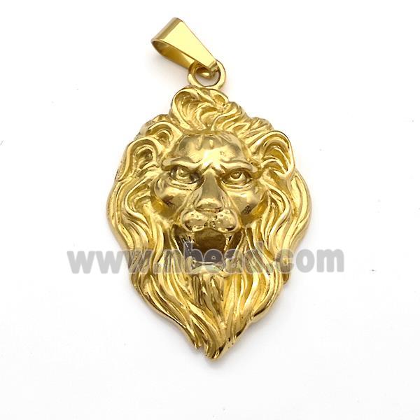 201 Stainless Steel Lion Pendant Gold Plated