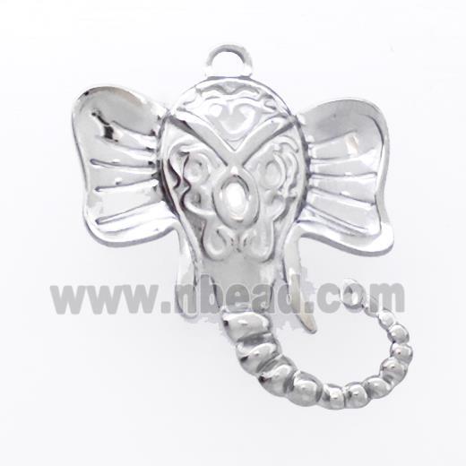 Raw Stainless Steel Elephant Charms Pendant