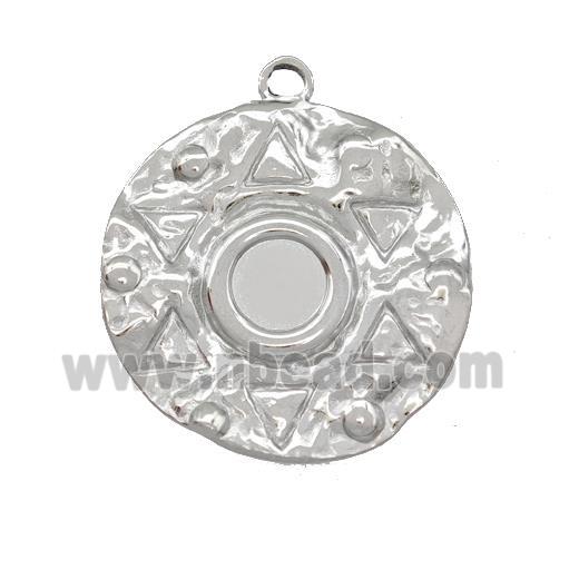 Raw Stainless Steel Circle Pendant