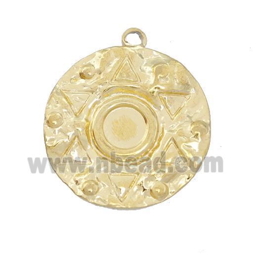 Stainless Steel Circle Pendant Gold Plated