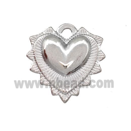 Raw Stainless Steel Heart Pendant