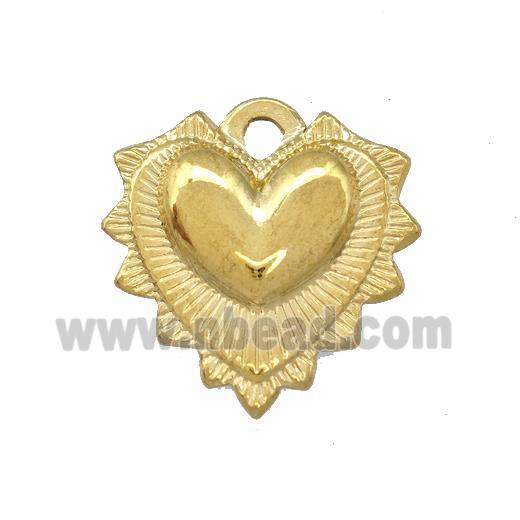 Stainless Steel Heart Pendant Gold Plated