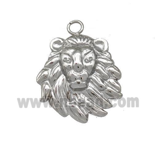 Raw Stainless Steel Lion Charms Pendant