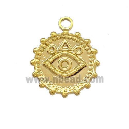 Stainless Steel Eye Charms Pendant Circle Gold Plated