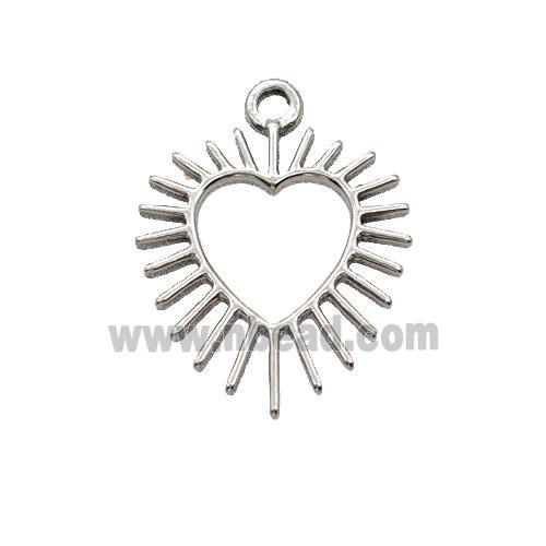 Raw Stainless Steel Heart Pendant