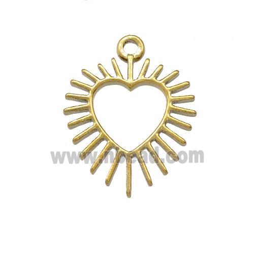 Stainless Steel Heart Pendant Gold Plated