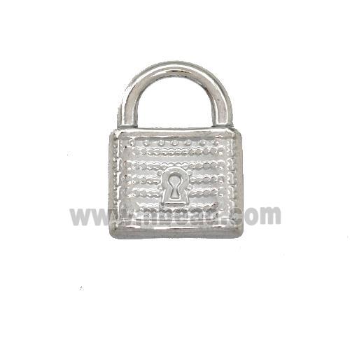 Raw Stainless Steel Lock Pendant