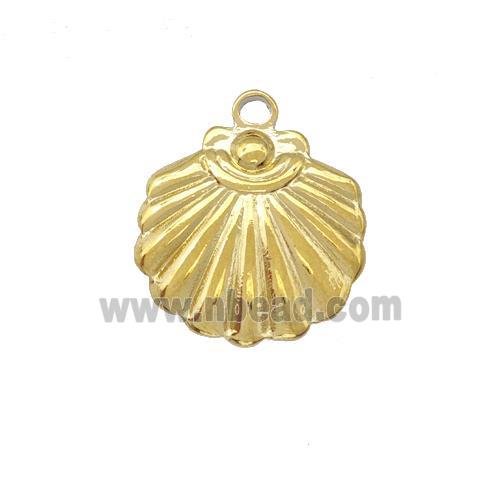 Stainless Steel Sea Shell Charms Pendant Gold Plated