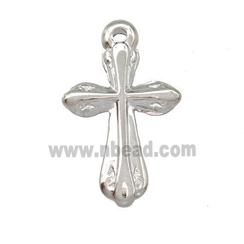 Raw Stainless Steel Cross Pendant