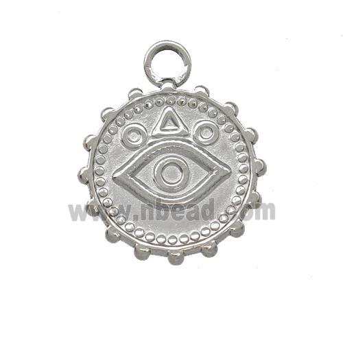 Raw Stainless Steel Eye Pendant Circle