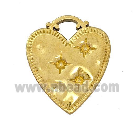 Stainless Steel Heart Pendant Star GoldPlated