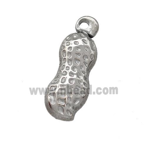 Raw Stainless Steel Peanut Pendant