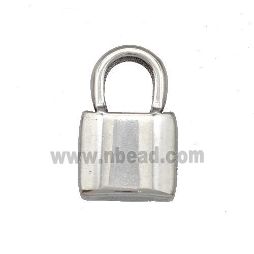 Raw Stainless Steel Lock Pendant