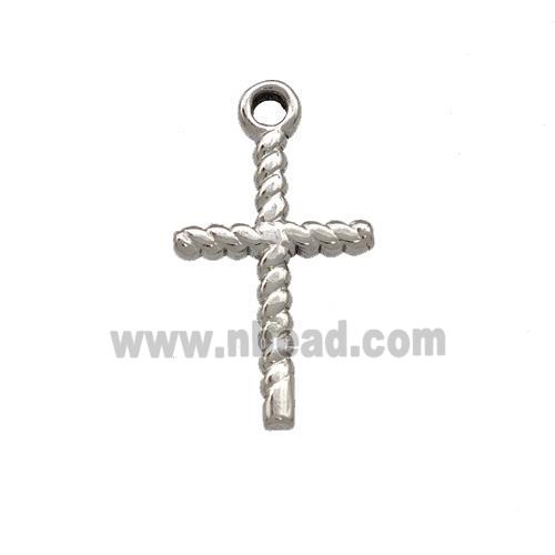 Raw Stainless Steel Cross Pendant