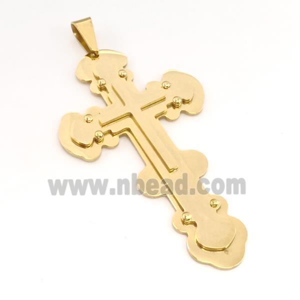 Stainless Steel Cross Pendant Gold Plated