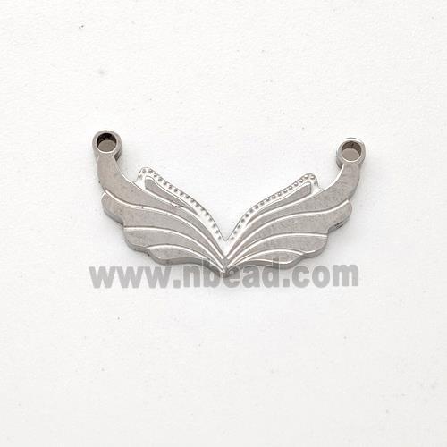 Raw Stainless Steel Angel Wings Pendant 2loops