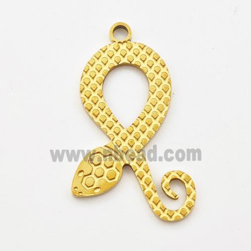 Stainless Steel Snake Charms Pendant Gold Plated