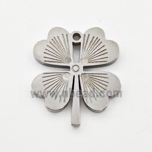 Raw Stainless Steel Clover Pendant