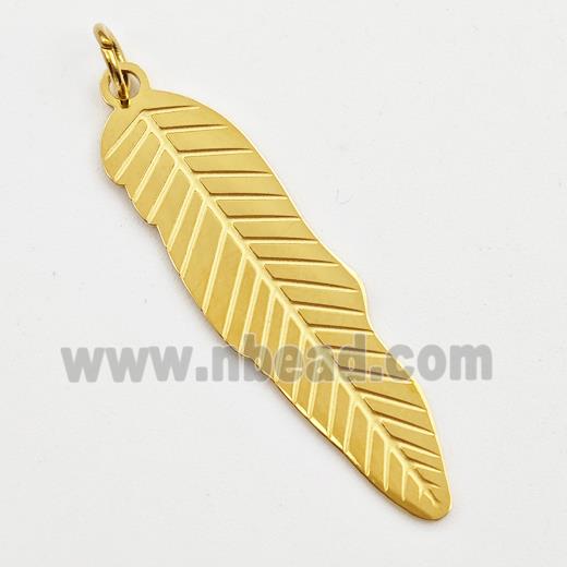 Stainless Steel Leaf Pendant Gold Plated