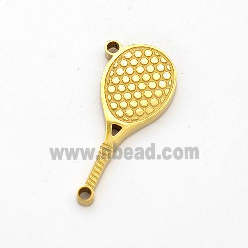 Tennis Racket Charms Stainless Steel Pendant Sports Gold Plated