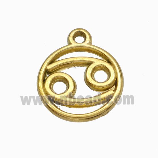 Stainless Steel Symbol Pendant Zodiac Cancer Gold Plated