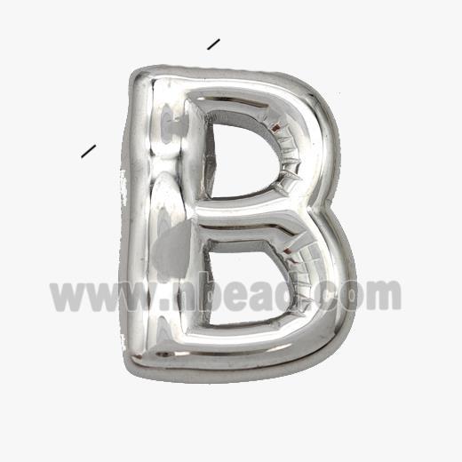 Raw Stainless Steel Letter-B Pendant