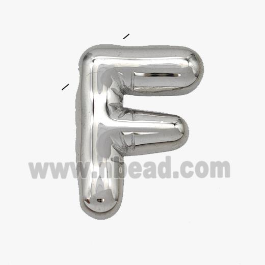 Raw Stainless Steel Letter-F Pendant