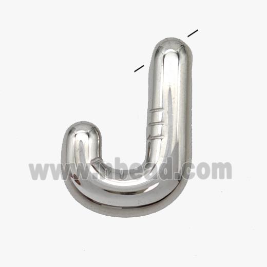 Raw Stainless Steel Letter-J Pendant