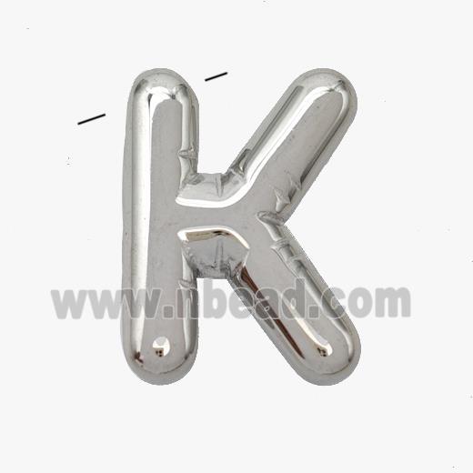 Raw Stainless Steel Letter-K Pendant