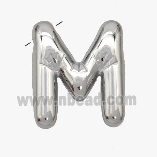 Raw Stainless Steel Letter-M Pendant