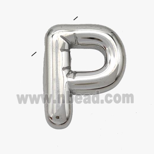 Raw Stainless Steel Letter-P Pendant