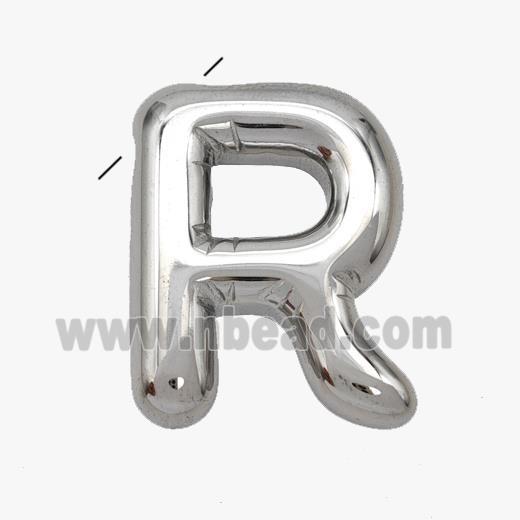 Raw Stainless Steel Letter-R Pendant