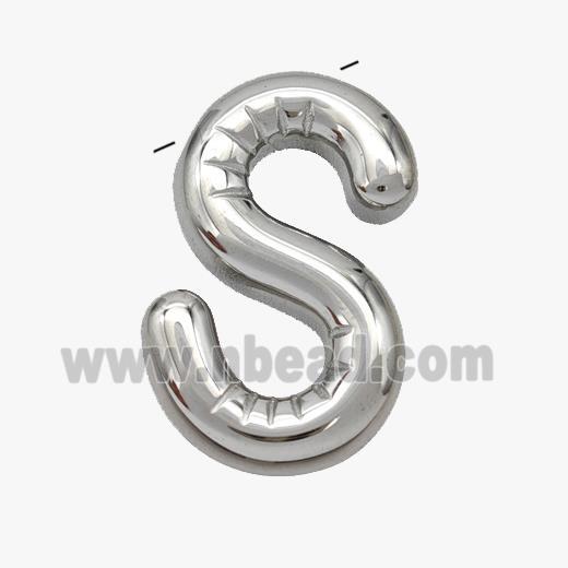 Raw Stainless Steel Letter-S Pendant