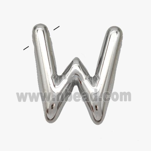 Raw Stainless Steel Letter-W Pendant