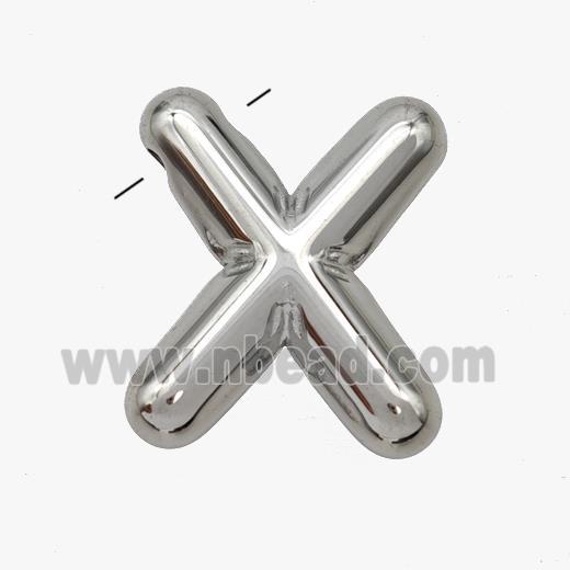 Raw Stainless Steel Letter-X Pendant