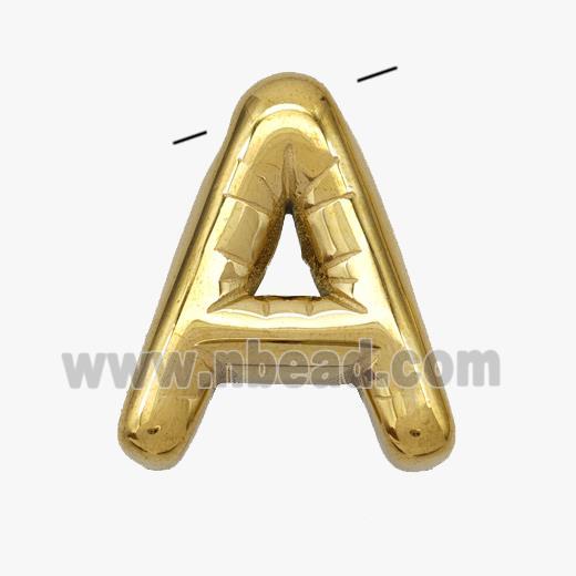 Stainless Steel Letter-A Pendant Gold Plated