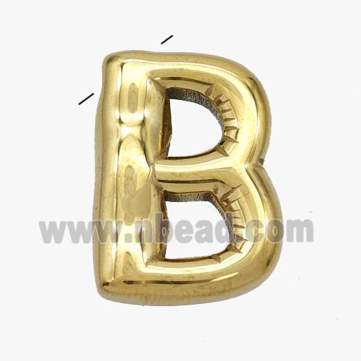 Stainless Steel Letter-B Pendant Gold Plated