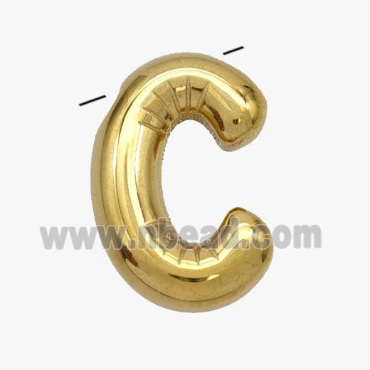 Stainless Steel Letter-C Pendant Gold Plated