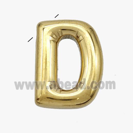 Stainless Steel Letter-D Pendant Gold Plated