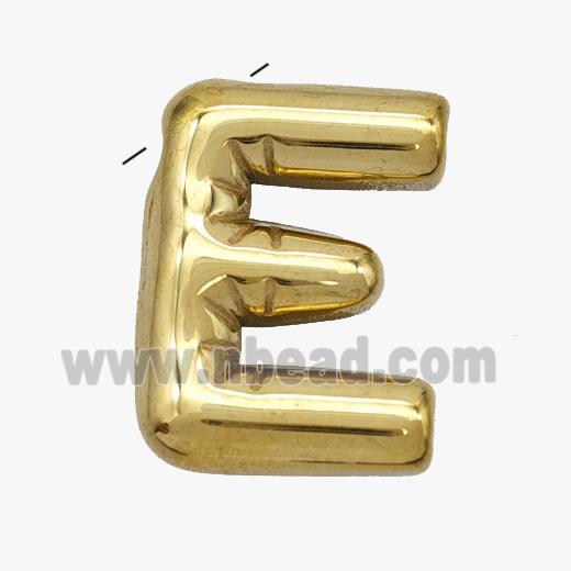 Stainless Steel Letter-E Pendant Gold Plated