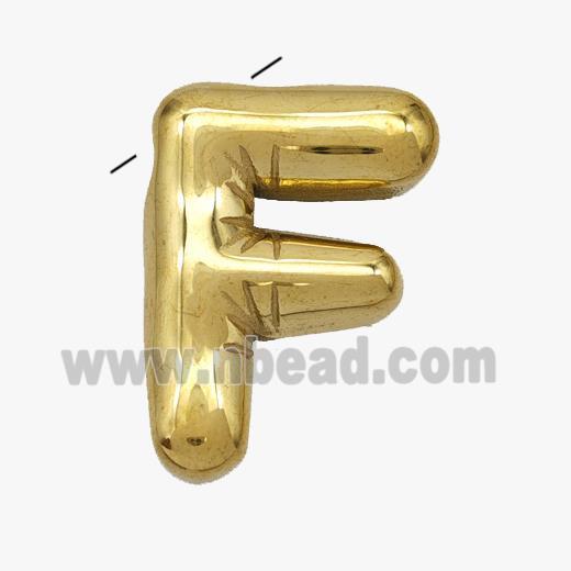 Stainless Steel Letter-F Pendant Gold Plated