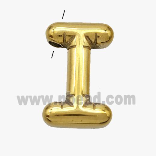 Stainless Steel Letter-I Pendant Gold Plated