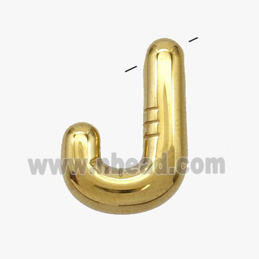 Stainless Steel Letter-J Pendant Gold Plated