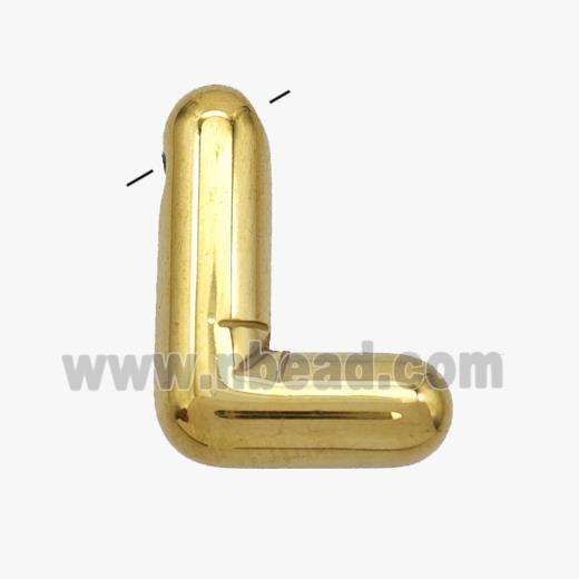 Stainless Steel Letter-L Pendant Gold Plated