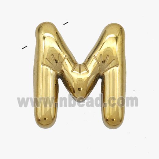 Stainless Steel Letter-M Pendant Gold Plated