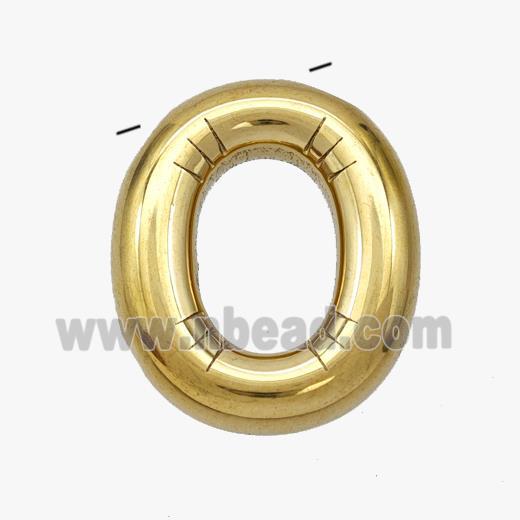 Stainless Steel Letter-O Pendant Gold Plated