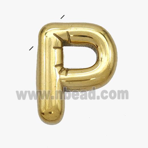 Stainless Steel Letter-P Pendant Gold Plated