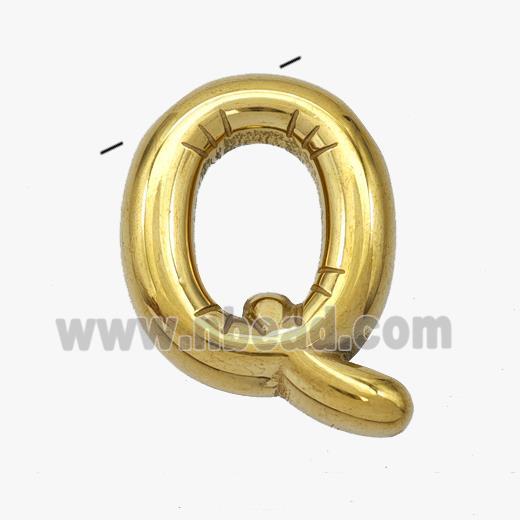 Stainless Steel Letter-Q Pendant Gold Plated