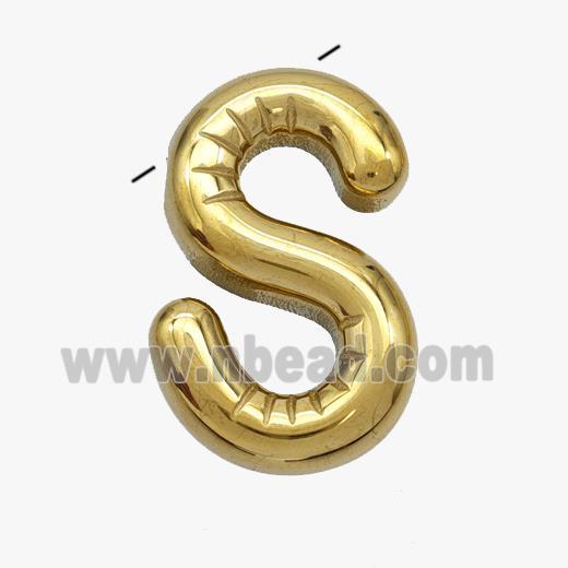 Stainless Steel Letter-S Pendant Gold Plated